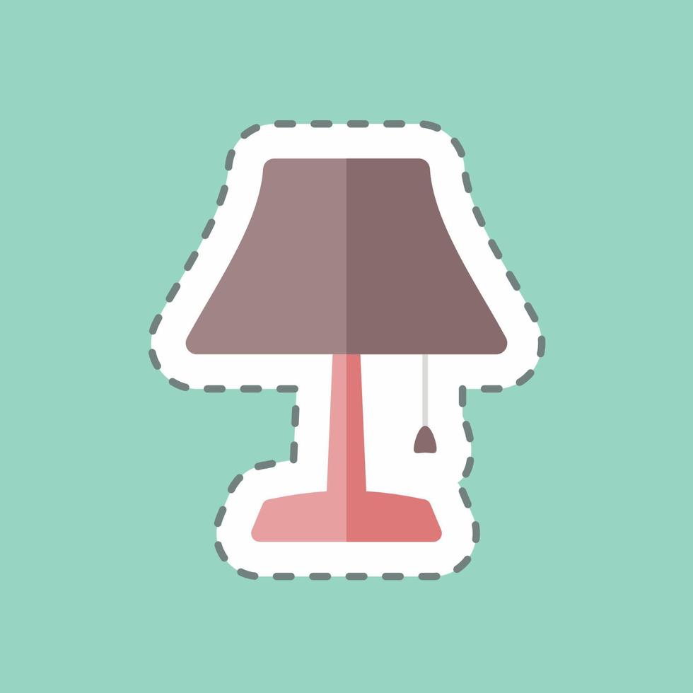 Sticker line cut Table Lamp. suitable for Home symbol. simple design editable. design template vector. simple symbol illustration vector