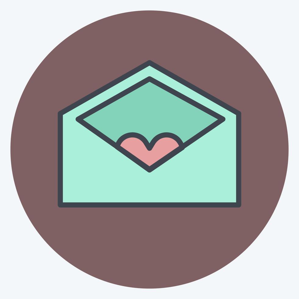 Icon Envelop. suitable for Wedding symbol. color mate style. simple design editable. design template vector. simple symbol illustration vector