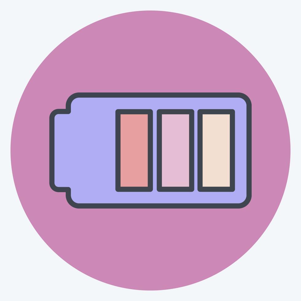 Icon Battery 1. suitable for Mobile Apps symbol. color mate style. simple design editable. design template vector. simple symbol illustration vector