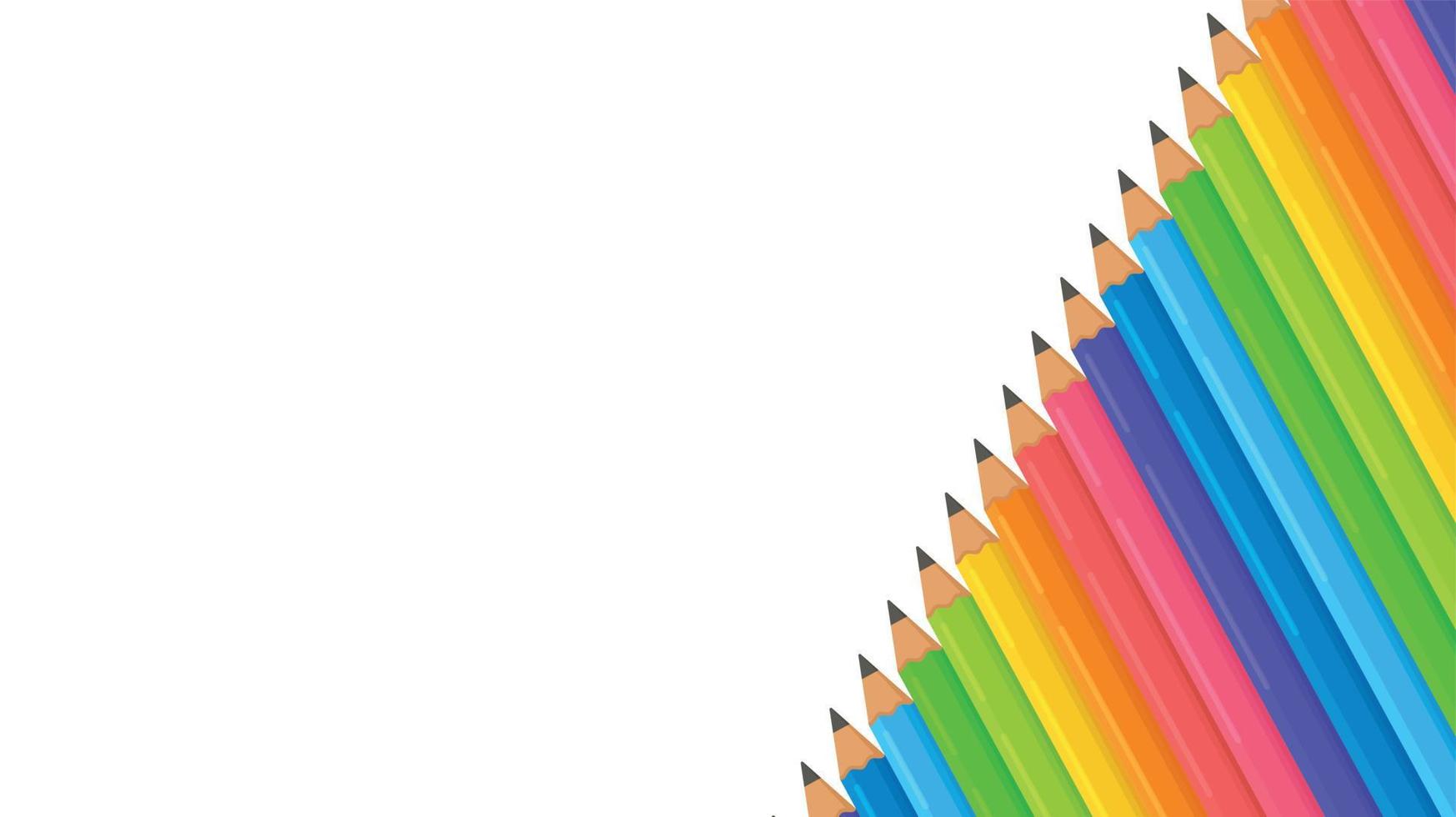 A colorful background of pencils. Vector illustration of pencils for drawing.