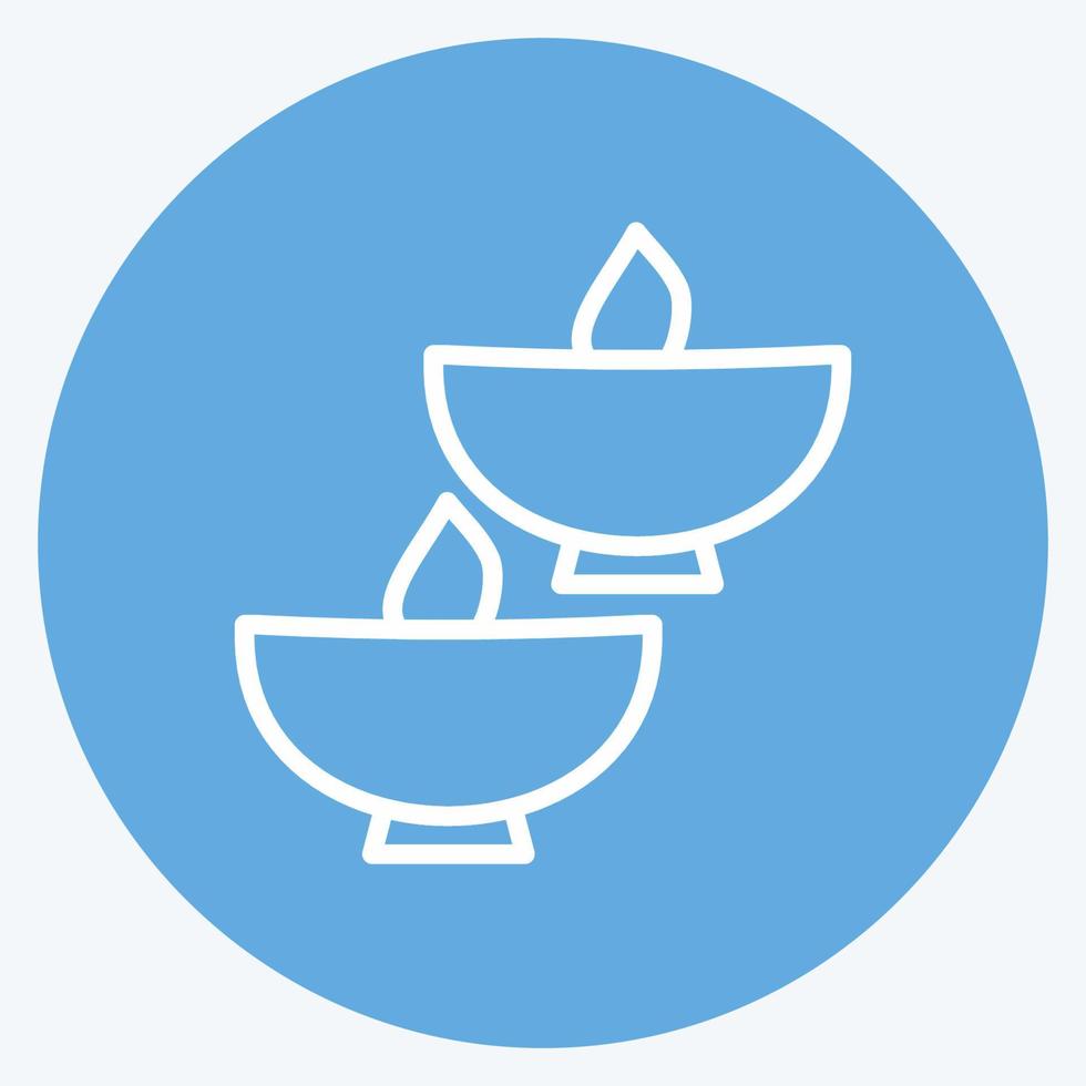 Icon Lighted Bowls. suitable for Spa symbol. blue eyes style. simple design editable. design template vector. simple symbol illustration vector