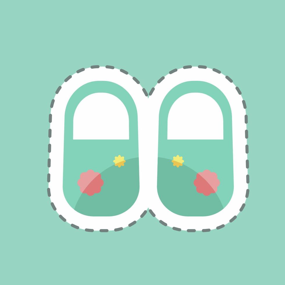 Sticker line cut Baby Girl's Shoes. suitable for Baby symbol. simple design editable. design template vector. simple symbol illustration vector