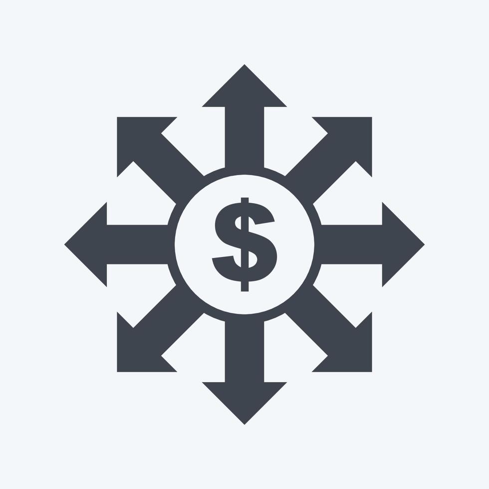 Icon Funding. suitable for Community symbol. glyph style. simple design editable. design template vector. simple symbol illustration vector