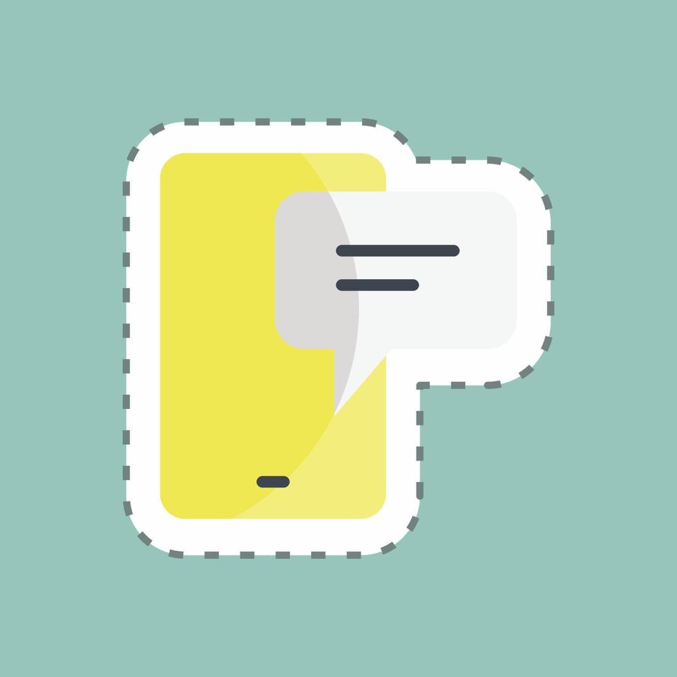 Sticker line cut Chat. suitable for Feedback symbol. simple design editable. design template vector. simple symbol illustration vector