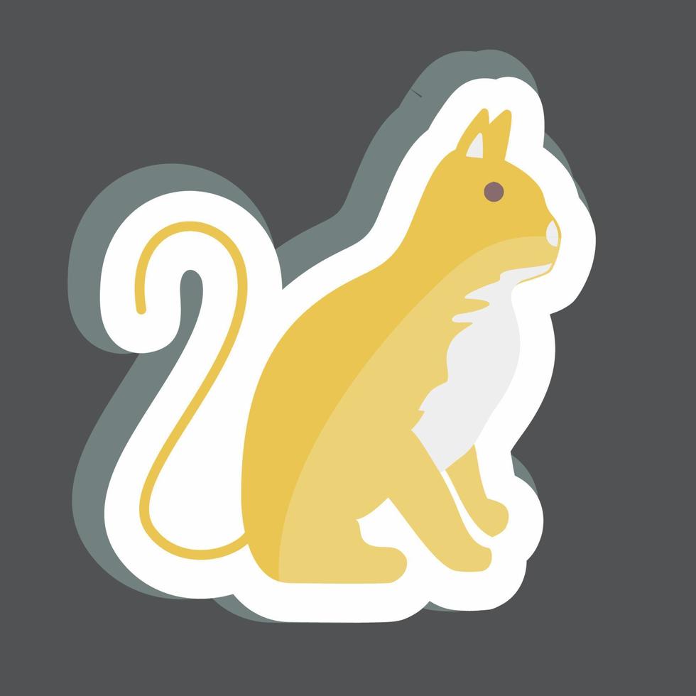 Sticker Cat. suitable for animal symbol. simple design editable. design template vector. simple symbol illustration vector