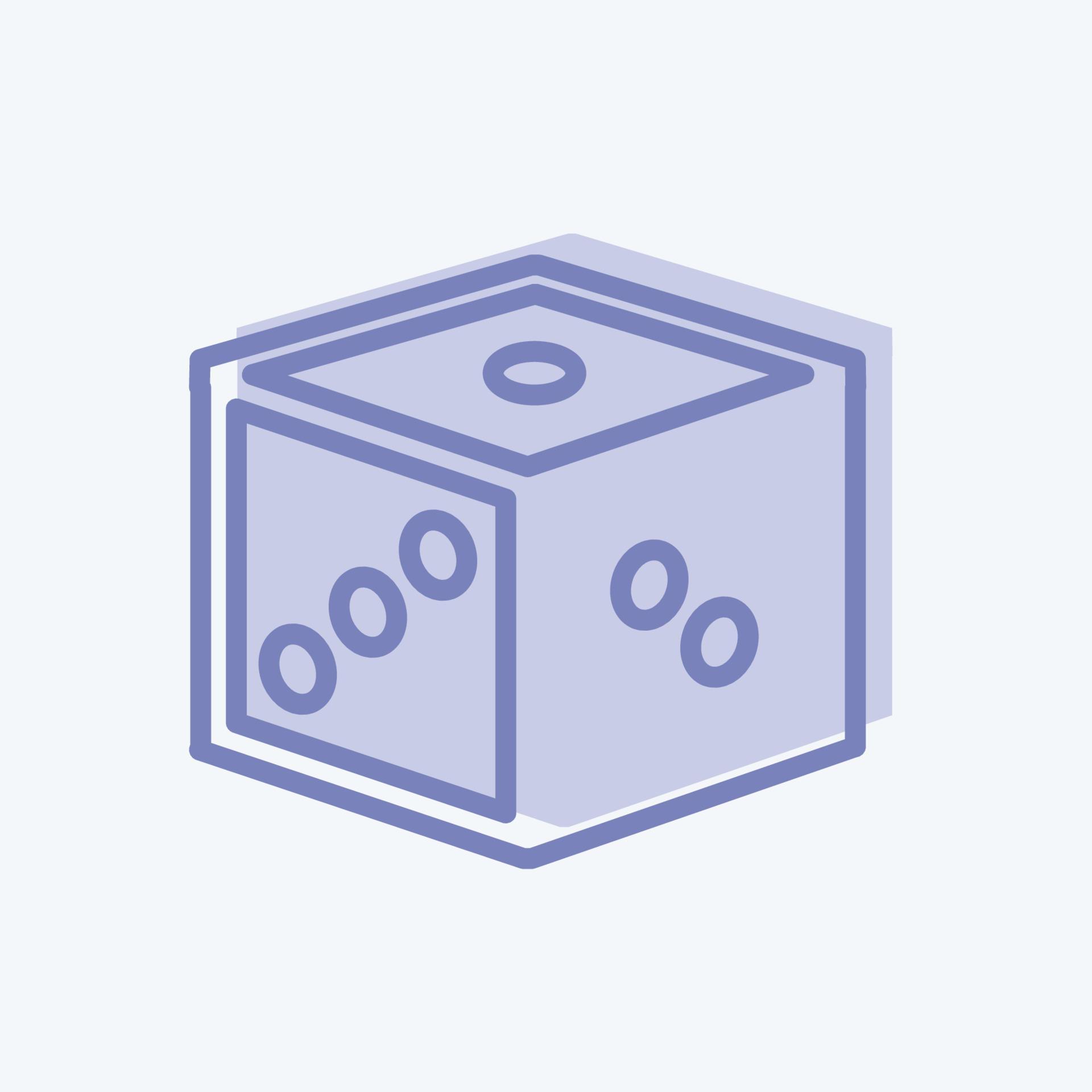 Icon Dice. suitable for Toy symbol. two tone style. simple design