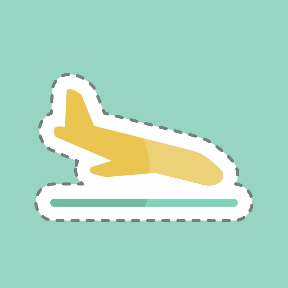 Sticker line cut Flight Land. suitable for Infographics symbol. simple design editable. design template vector. simple symbol illustration vector