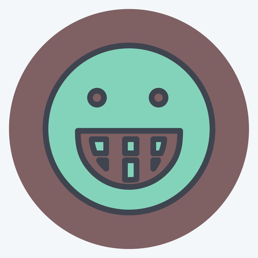 Icon Emoticon Big Grin. suitable for Emoticon symbol. color mate style. simple design editable. design template vector. simple symbol illustration vector