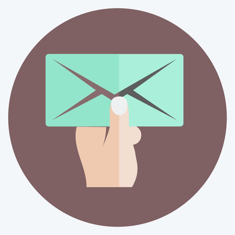 Icon Holding Envelop. suitable for Hand Actions symbol. flat style. simple design editable. design template vector. simple symbol illustration vector