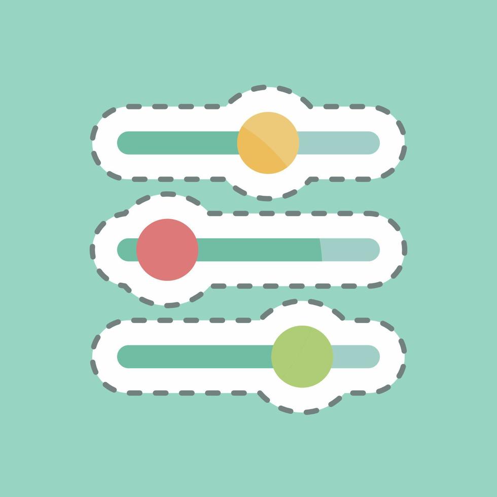 Sticker line cut Controls. suitable for web interface symbol. simple design editable. design template vector. simple symbol illustration vector
