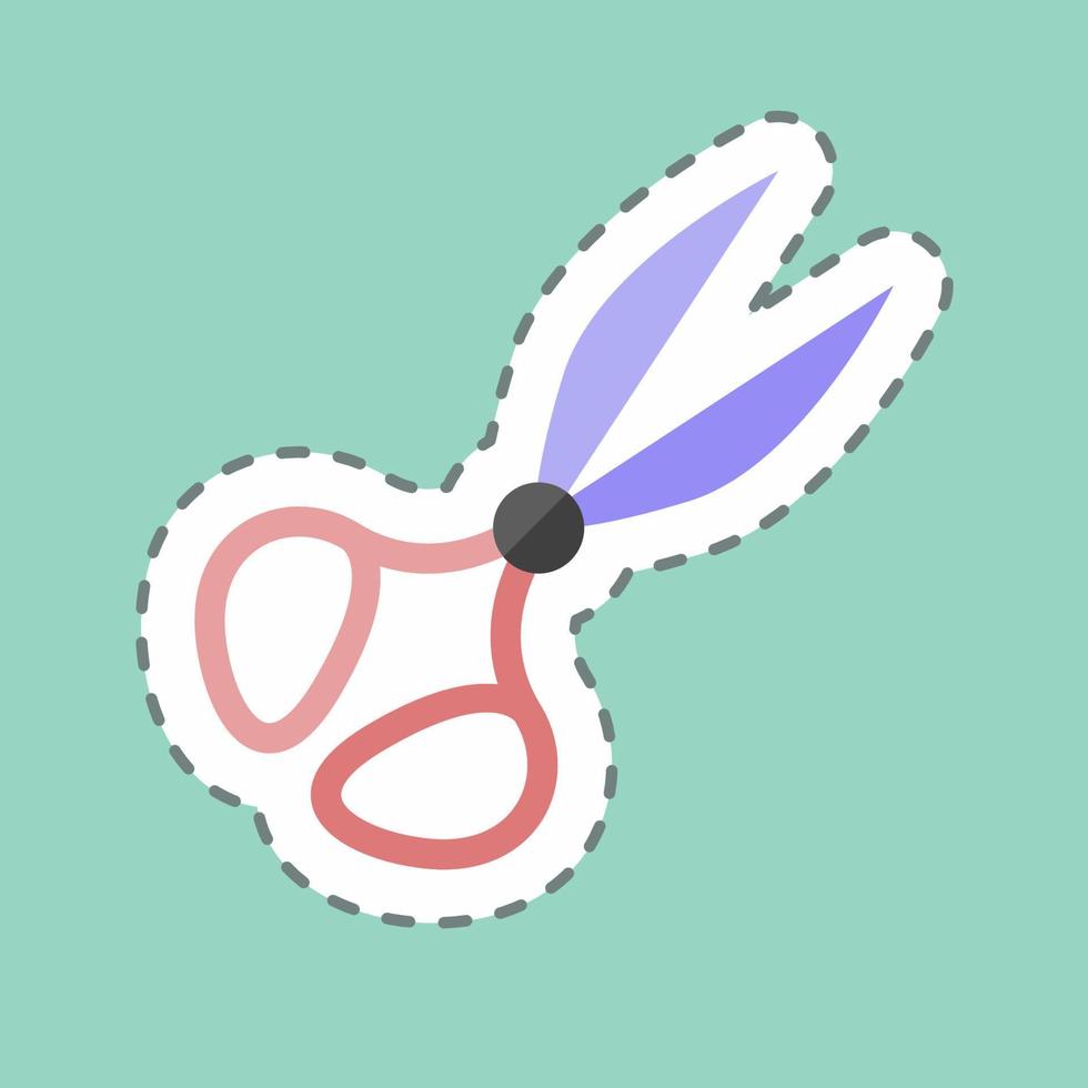 Sticker line cut Pair of Scissors 2. suitable for Tailor symbol. simple design editable. design template vector. simple symbol illustration vector