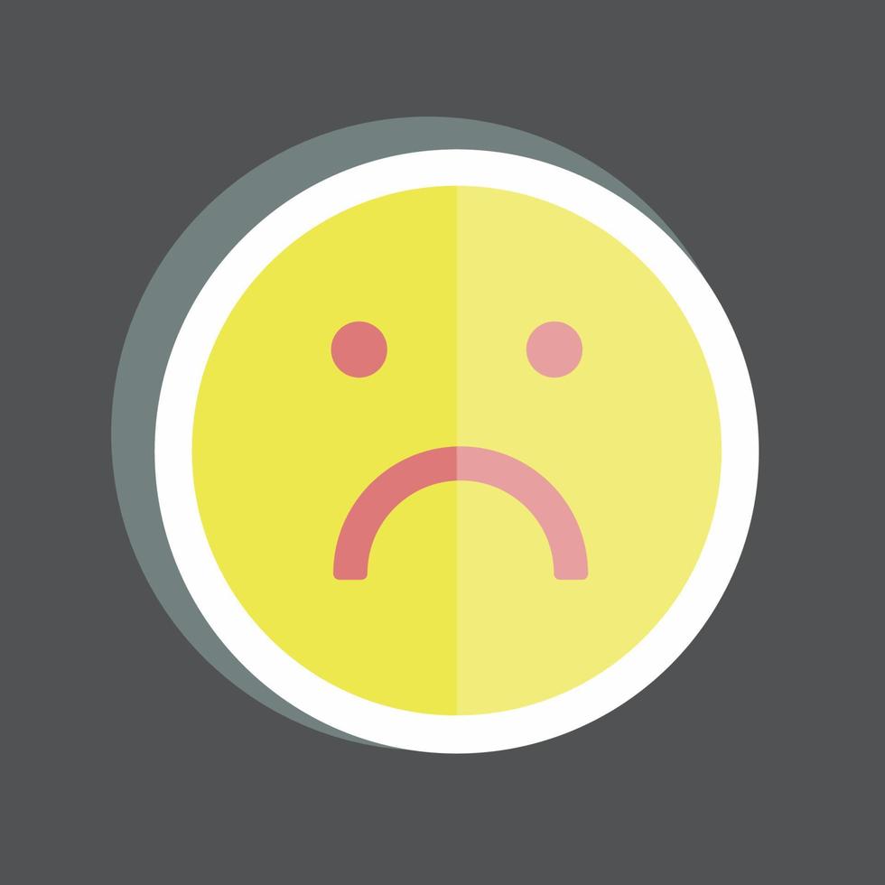 Sticker Emoticon Sad. suitable for Emoticon symbol. simple design editable. design template vector. simple symbol illustration vector