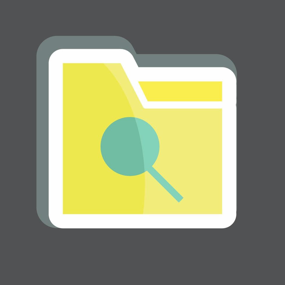 Sticker Search Folder. suitable for User Interface symbol. simple design editable. design template vector. simple symbol illustration vector