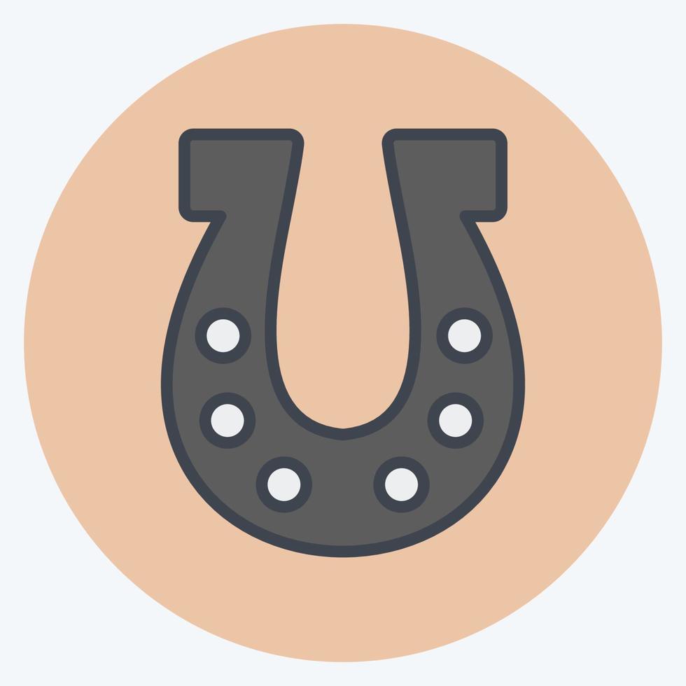 Icon Horse Shoe. suitable for Garden symbol. color mate style. simple design editable. design template vector. simple symbol illustration vector