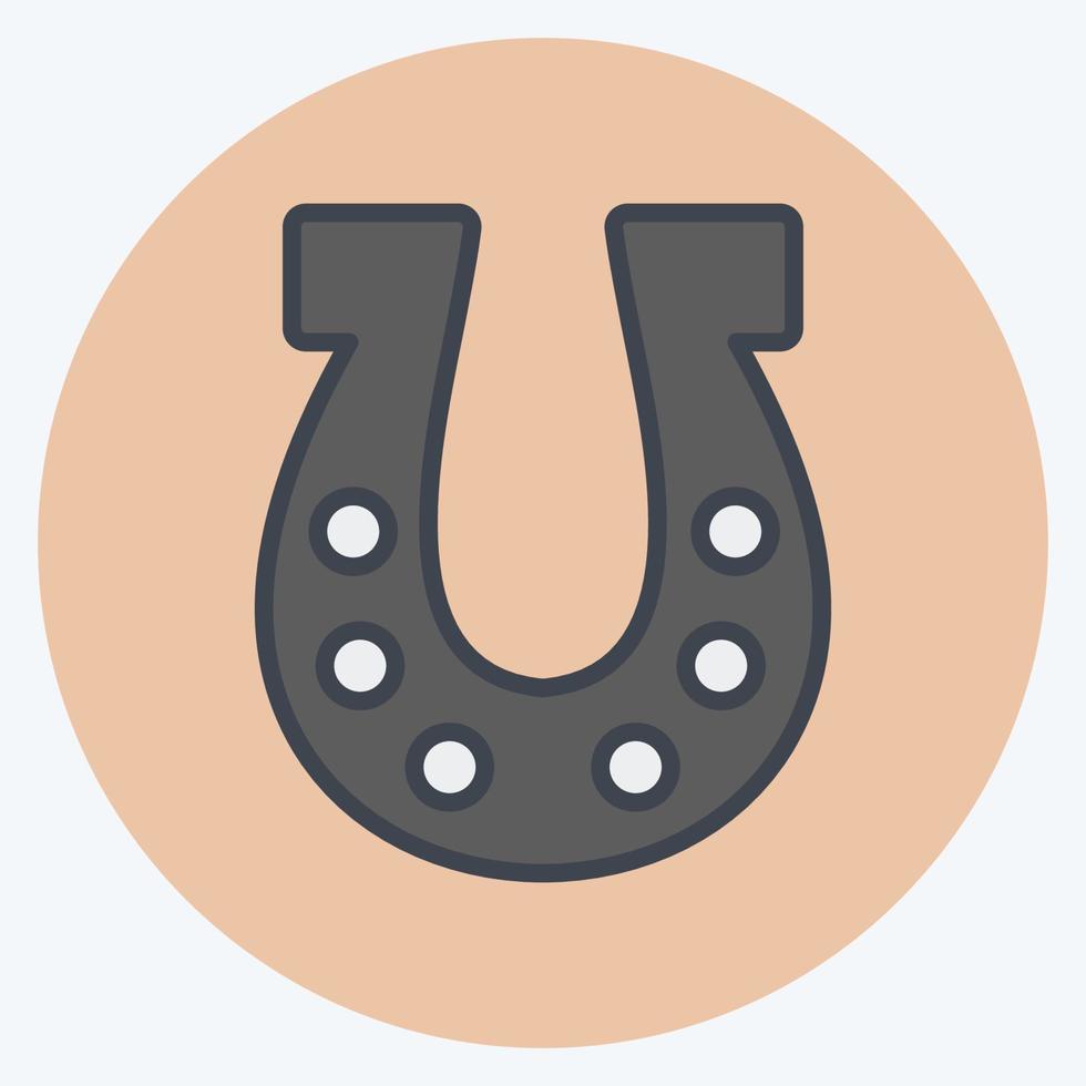 Icon Horse Shoe. suitable for Garden symbol. color mate style. simple design editable. design template vector. simple symbol illustration vector