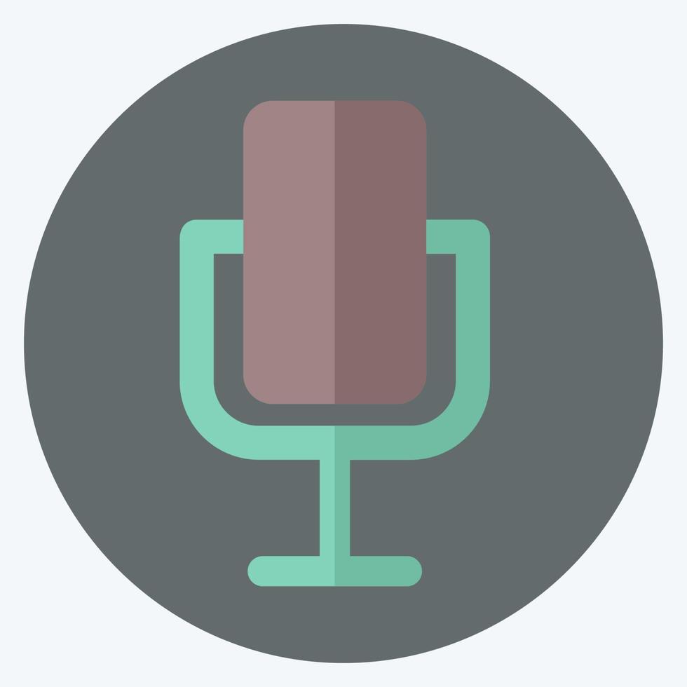 Icon Microphone. suitable for Education symbol. flat style. simple design editable. design template vector. simple symbol illustration vector