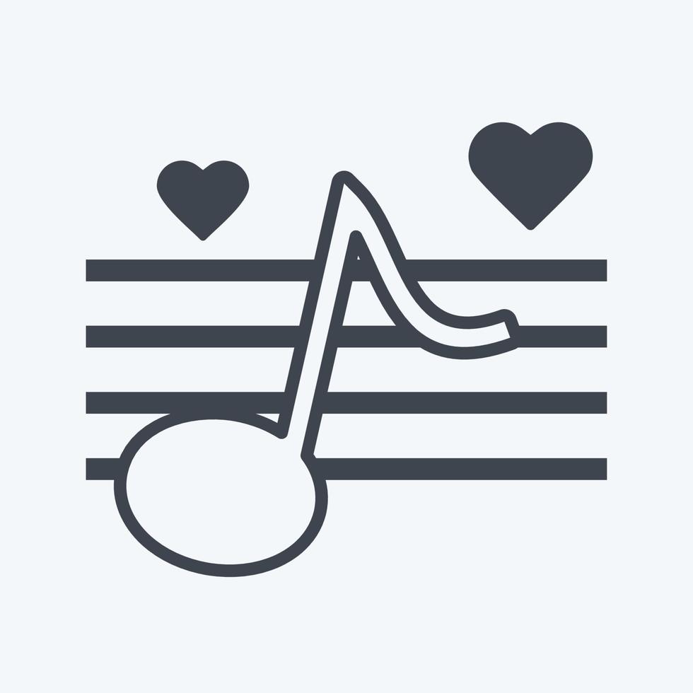 icono de la música de la boda. adecuado para el símbolo de la boda. estilo de glifo. diseño simple editable. vector de plantilla de diseño. ilustración de símbolo simple