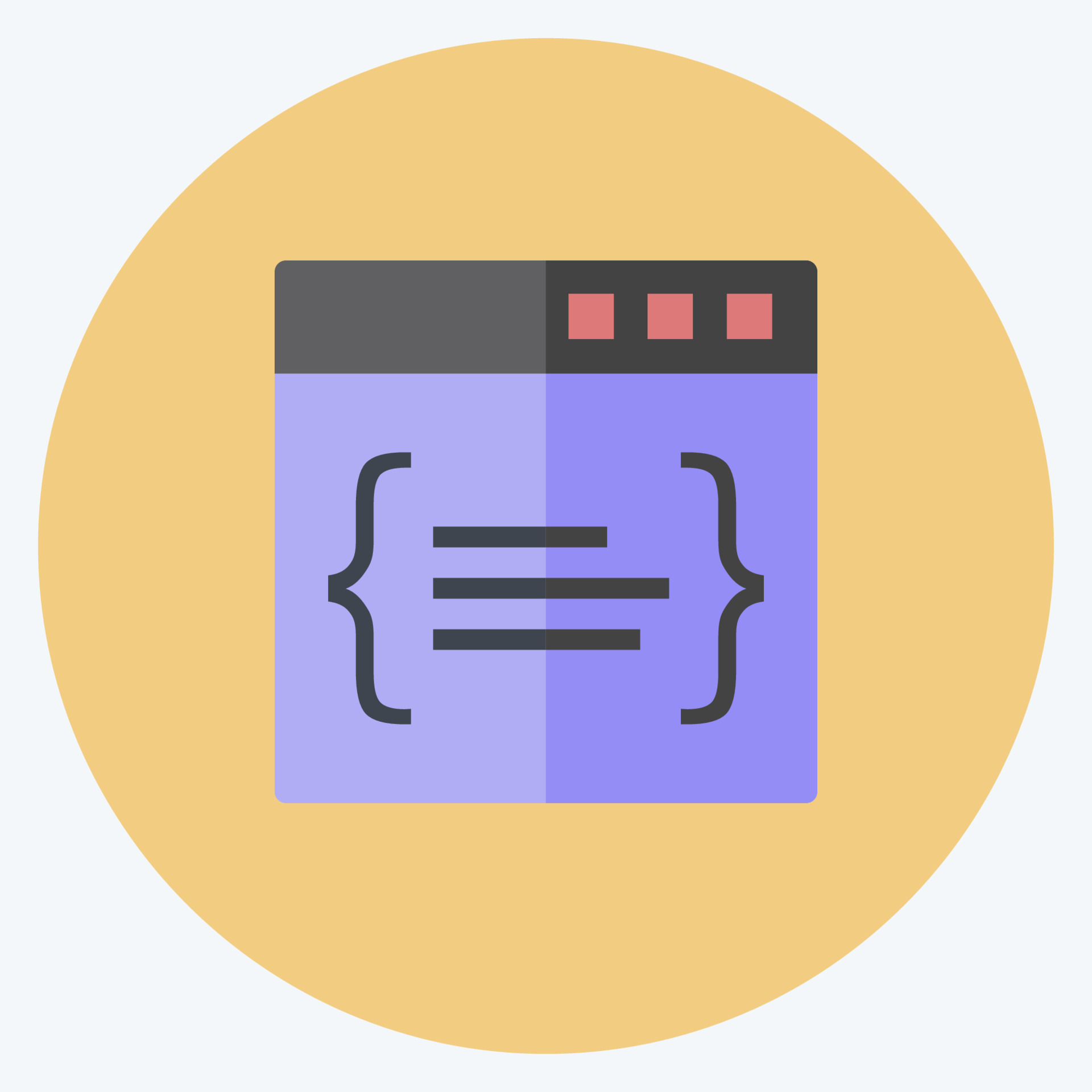 Icon Code. suitable for Programming symbol. flat style. simple design ...