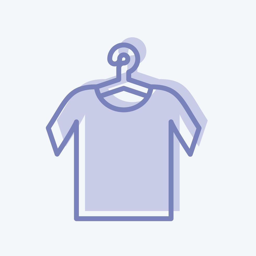 camisa de icono en la percha. adecuado para el símbolo de sastre. estilo de dos tonos. diseño simple editable. vector de plantilla de diseño. ilustración de símbolo simple