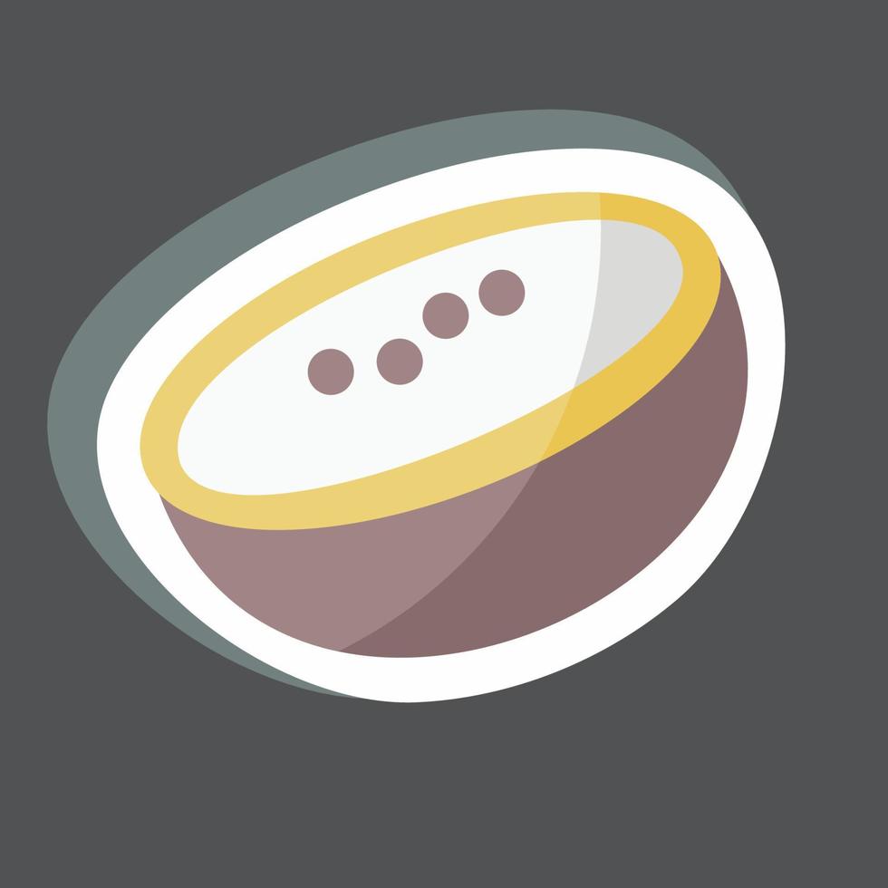 Sticker Coconut. suitable for Fruits and Vegetables symbol. simple design editable. design template vector. simple symbol illustration vector