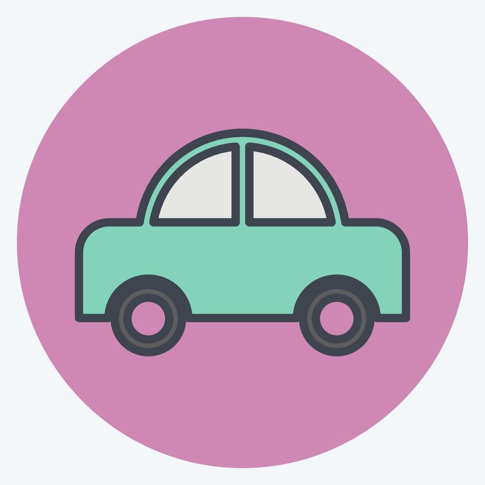 Icon Toy Car 1. suitable for Toy symbol. color mate style. simple design editable. design template vector. simple symbol illustration vector