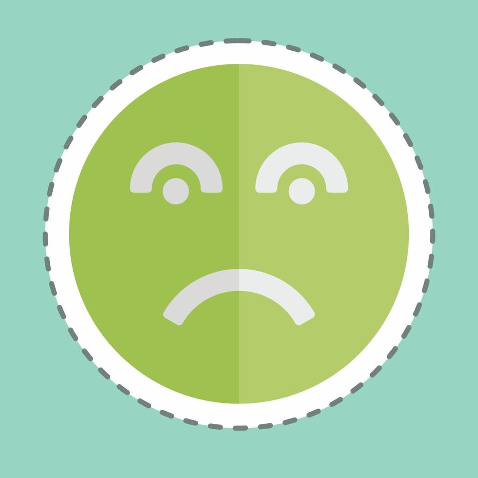 Sticker line cut Emoticon Disappointed. suitable for Emoticon symbol. simple design editable. design template vector. simple symbol illustration vector