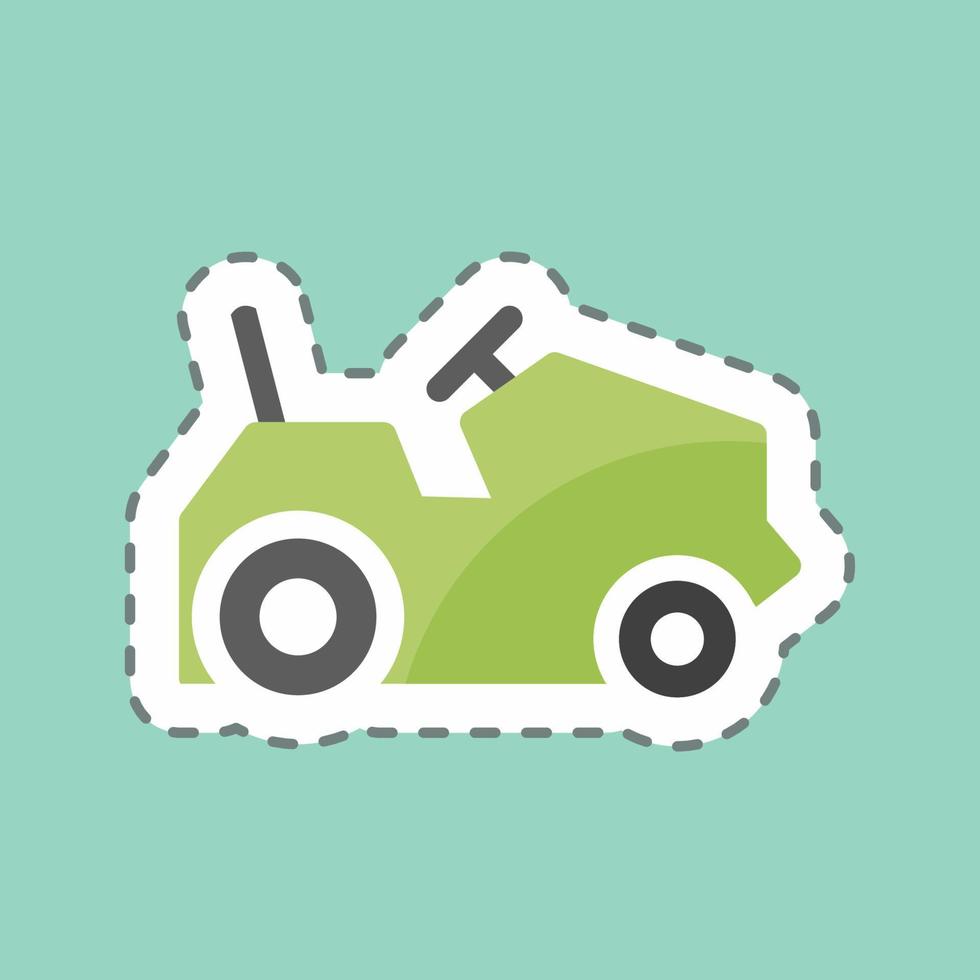 Sticker line cut Farm Vehicles. suitable for Garden symbol. simple design editable. design template vector. simple symbol illustration vector