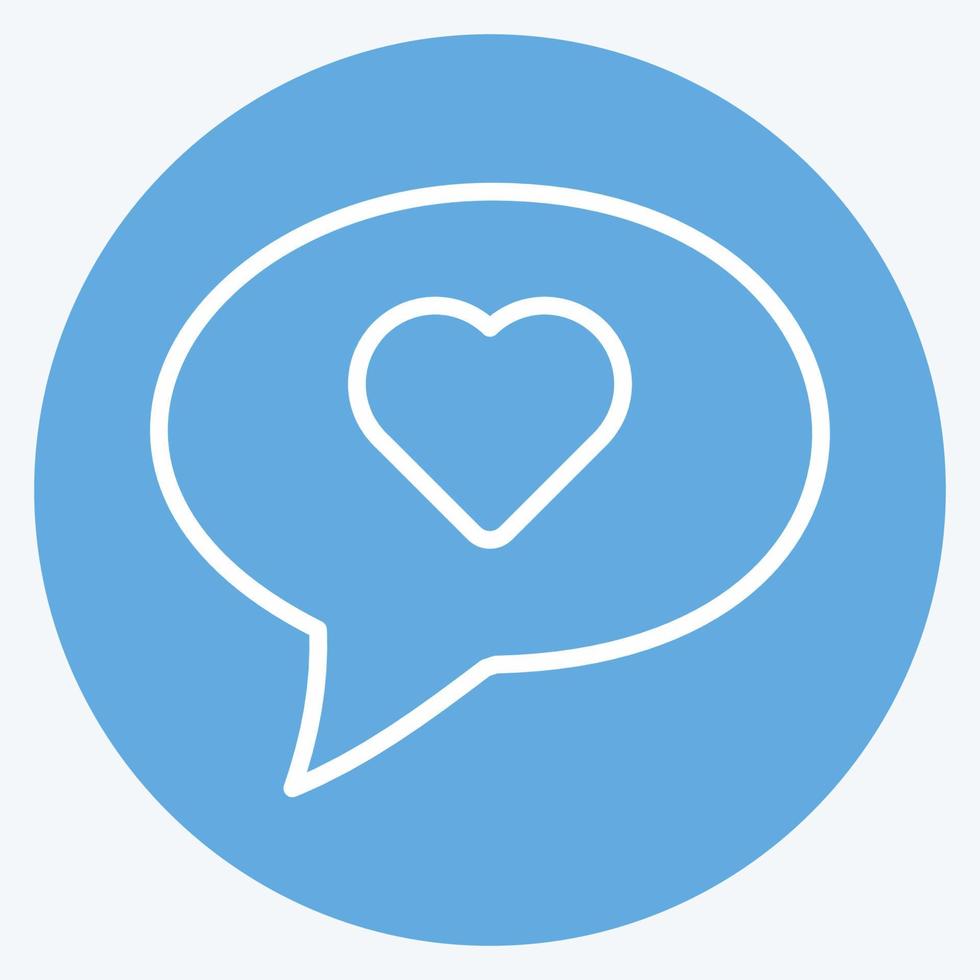 Icon Chat bubble. suitable for Wedding symbol. blue eyes style. simple design editable. design template vector. simple symbol illustration vector