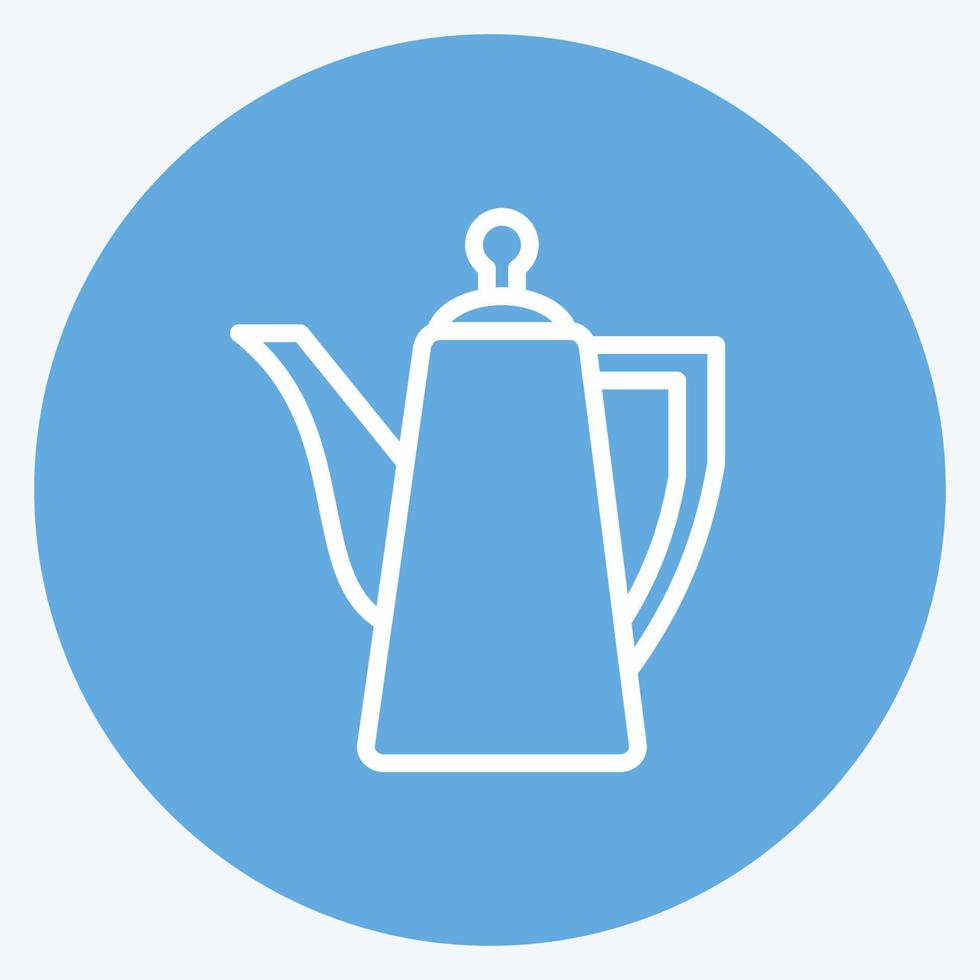 Icon Porcelain Teapot. suitable for Drink symbol. blue eyes style. simple design editable. design template vector. simple symbol illustration vector