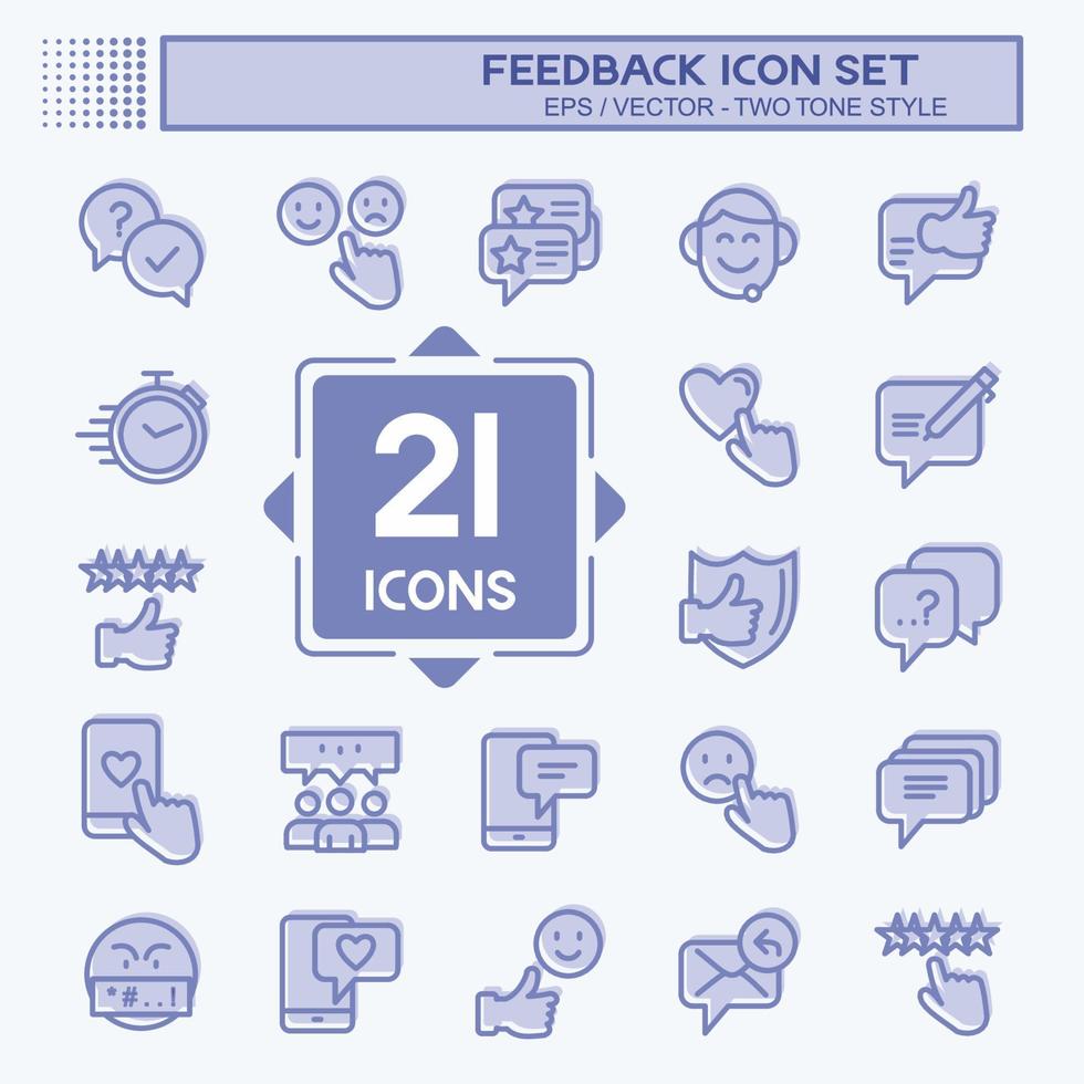 Feedback Icon Set. suitable for Web Interface symbol. two tone style. simple design editable. design template vector. simple symbol illustration vector