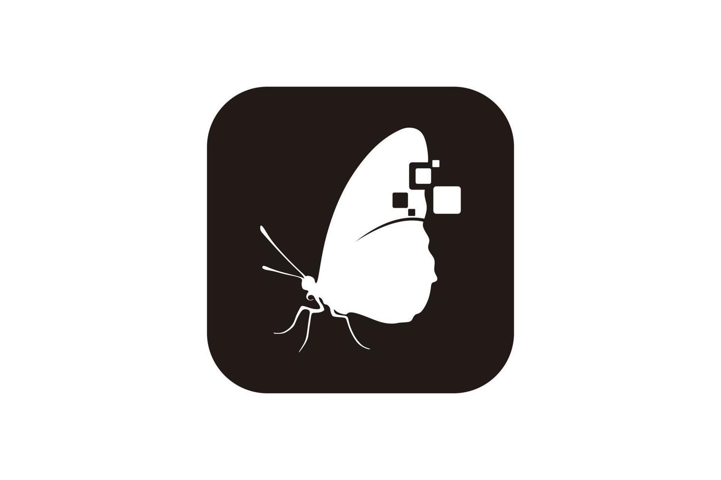 inspiración de logotipo de mariposa con diseño de logotipo de píxel vector