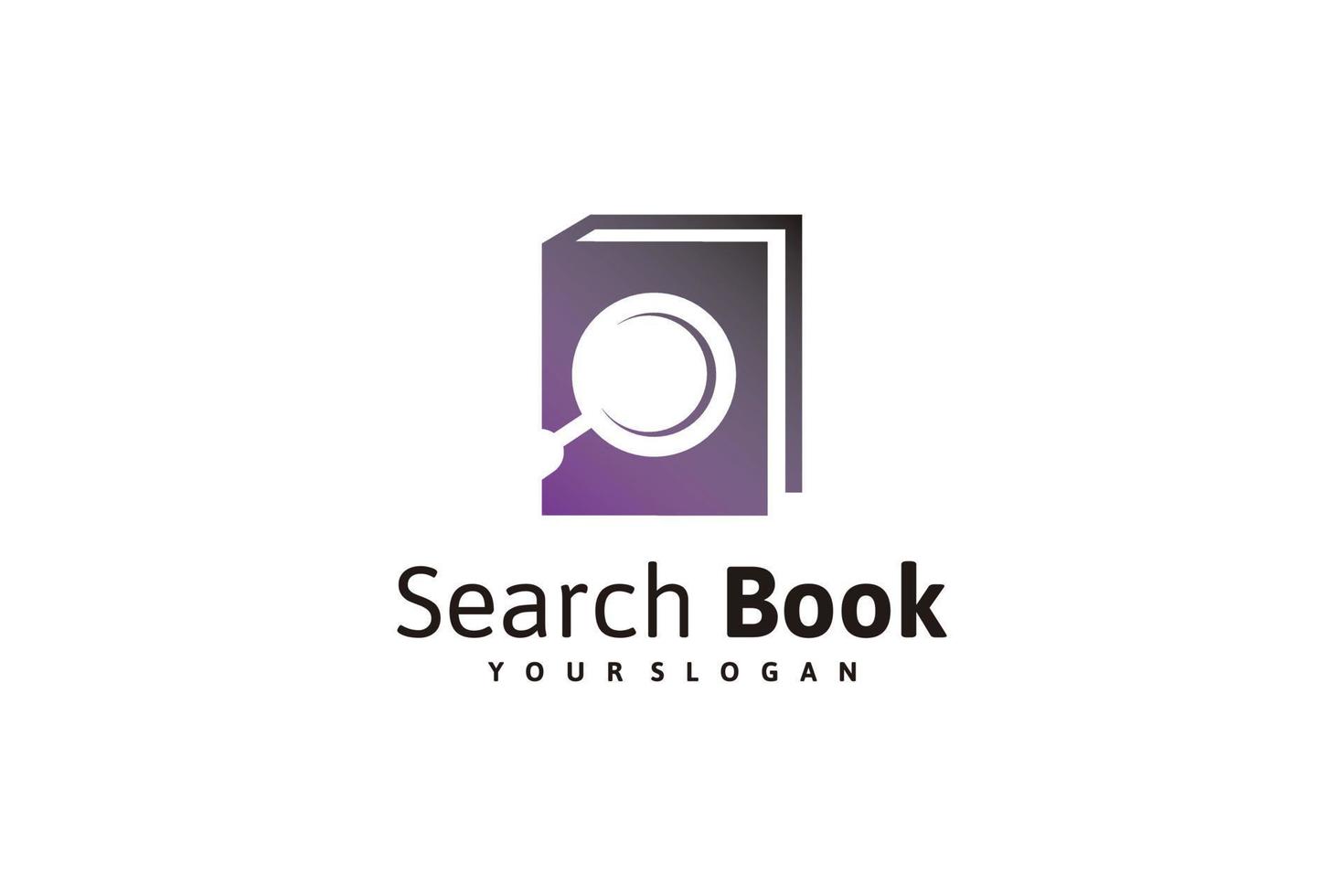 book logo design inspiration with magnifying glass logo design. vector