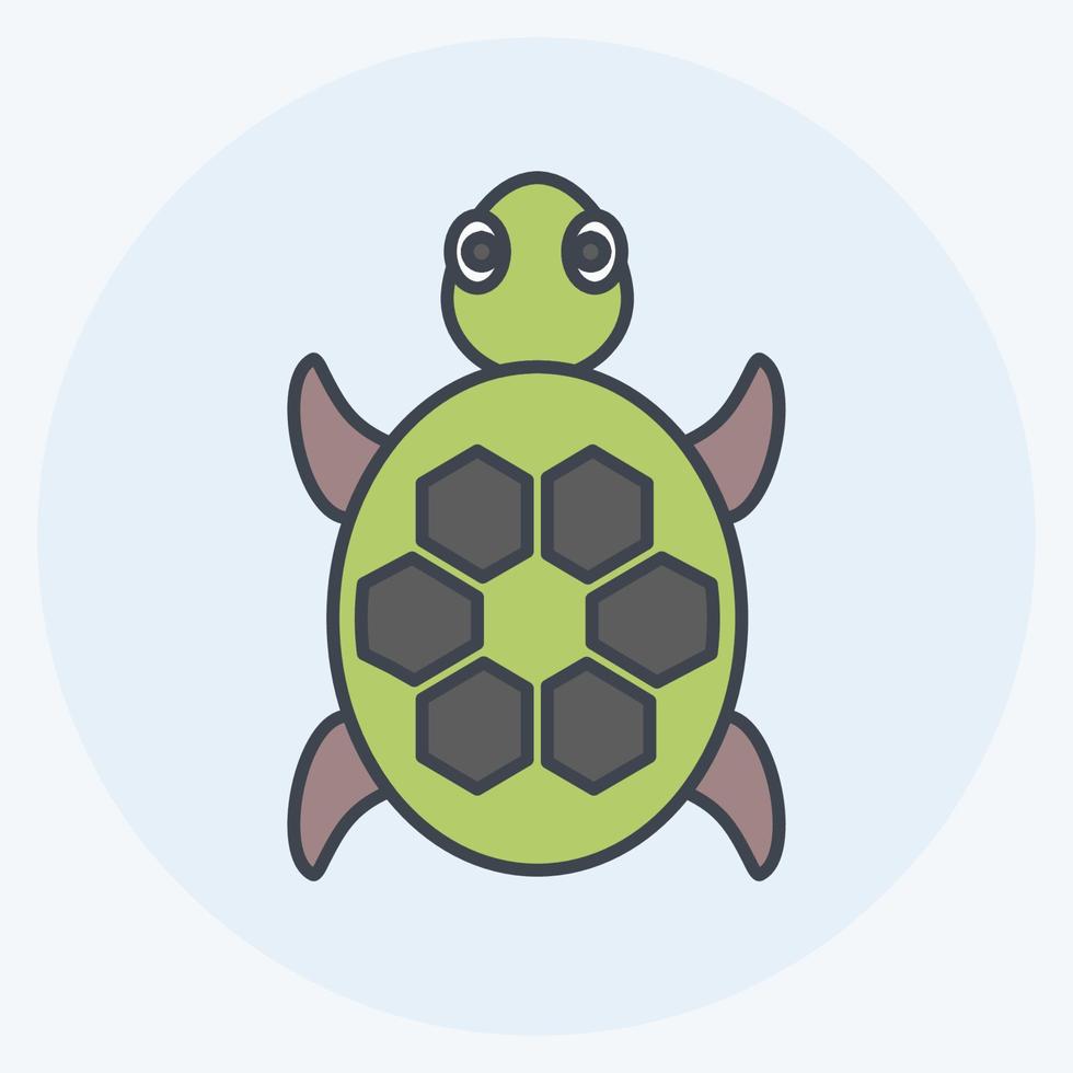 Icon Turtle. suitable for animal symbol. color mate style. simple design editable. design template vector. simple symbol illustration vector
