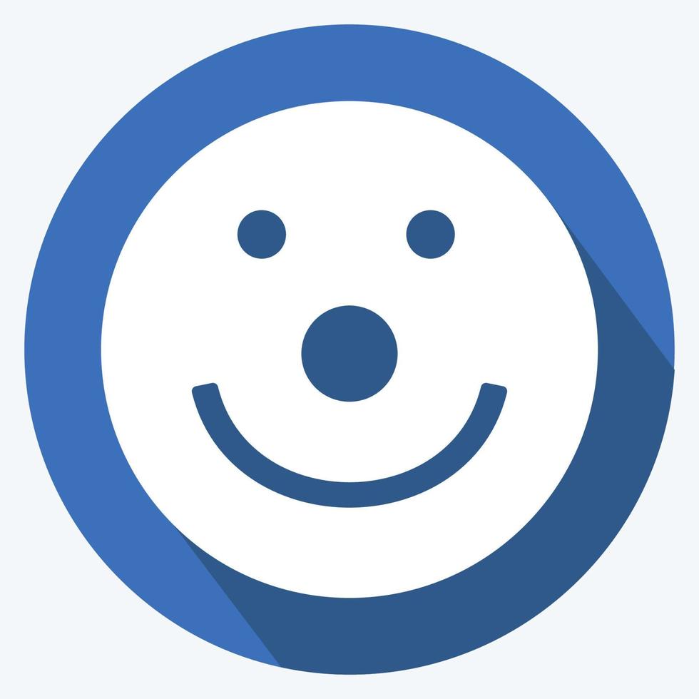 Icon Emoticon Clown. suitable for Emoticon symbol. long shadow style. simple design editable. design template vector. simple symbol illustration vector