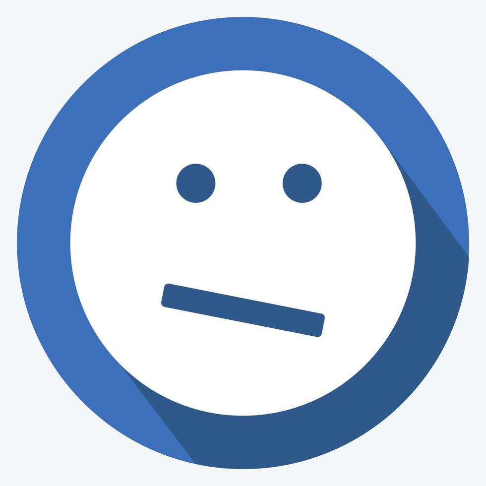Icon Emoticon Confused. suitable for Emoticon symbol. long shadow style. simple design editable. design template vector. simple symbol illustration vector