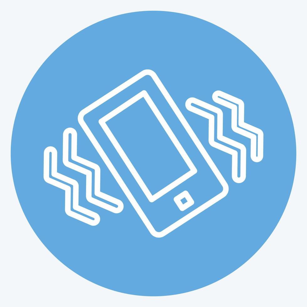 Icon Vibration mode. suitable for Mobile Apps symbol. blue eyes style. simple design editable. design template vector. simple symbol illustration vector
