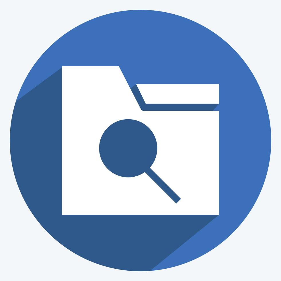 Icon Search Folder. suitable for User Interface symbol. long shadow style. simple design editable. design template vector. simple symbol illustration vector