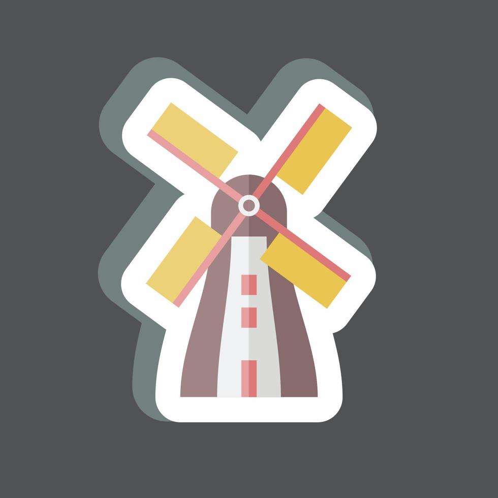 Sticker Windmill. suitable for Wild West symbol. simple design editable. design template vector. simple symbol illustration vector