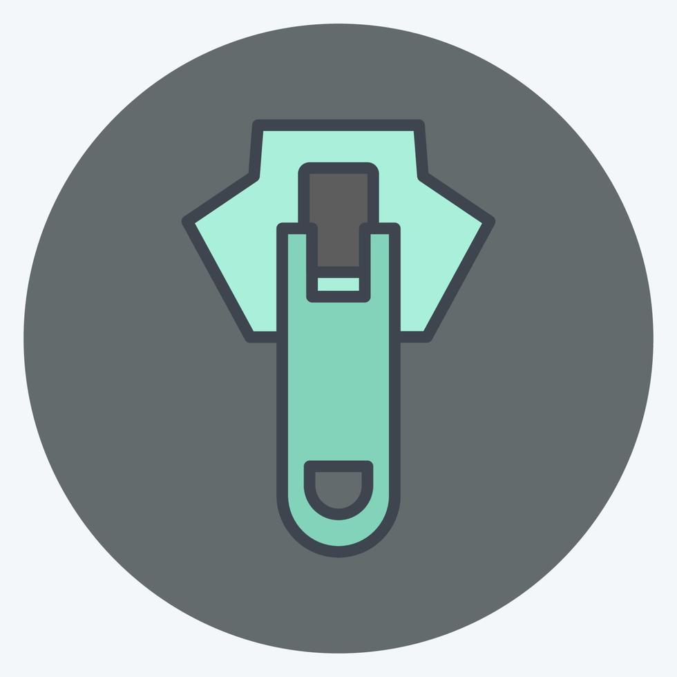 Icon Zipper 2. suitable for Tailor symbol. color mate style. simple design editable. design template vector. simple symbol illustration vector