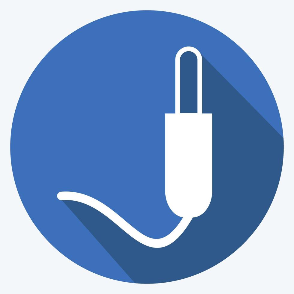 Icon Headphones Pin. suitable for music symbol. long shadow style. simple design editable. design template vector. simple symbol illustration vector