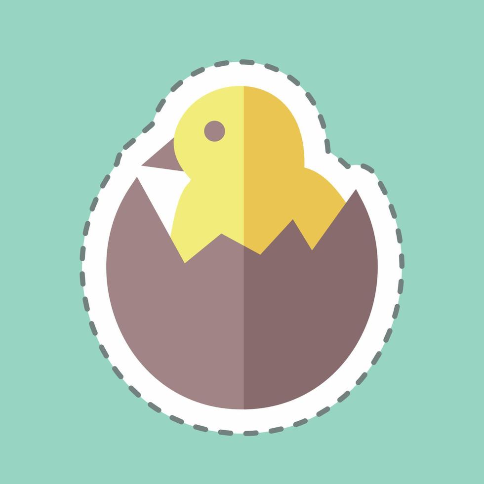 Sticker line cut Hatched Egg. suitable for Garden symbol. simple design editable. design template vector. simple symbol illustration vector