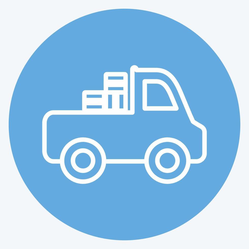 Icon Pickup Truck. suitable for Garden symbol. blue eyes style. simple design editable. design template vector. simple symbol illustration vector