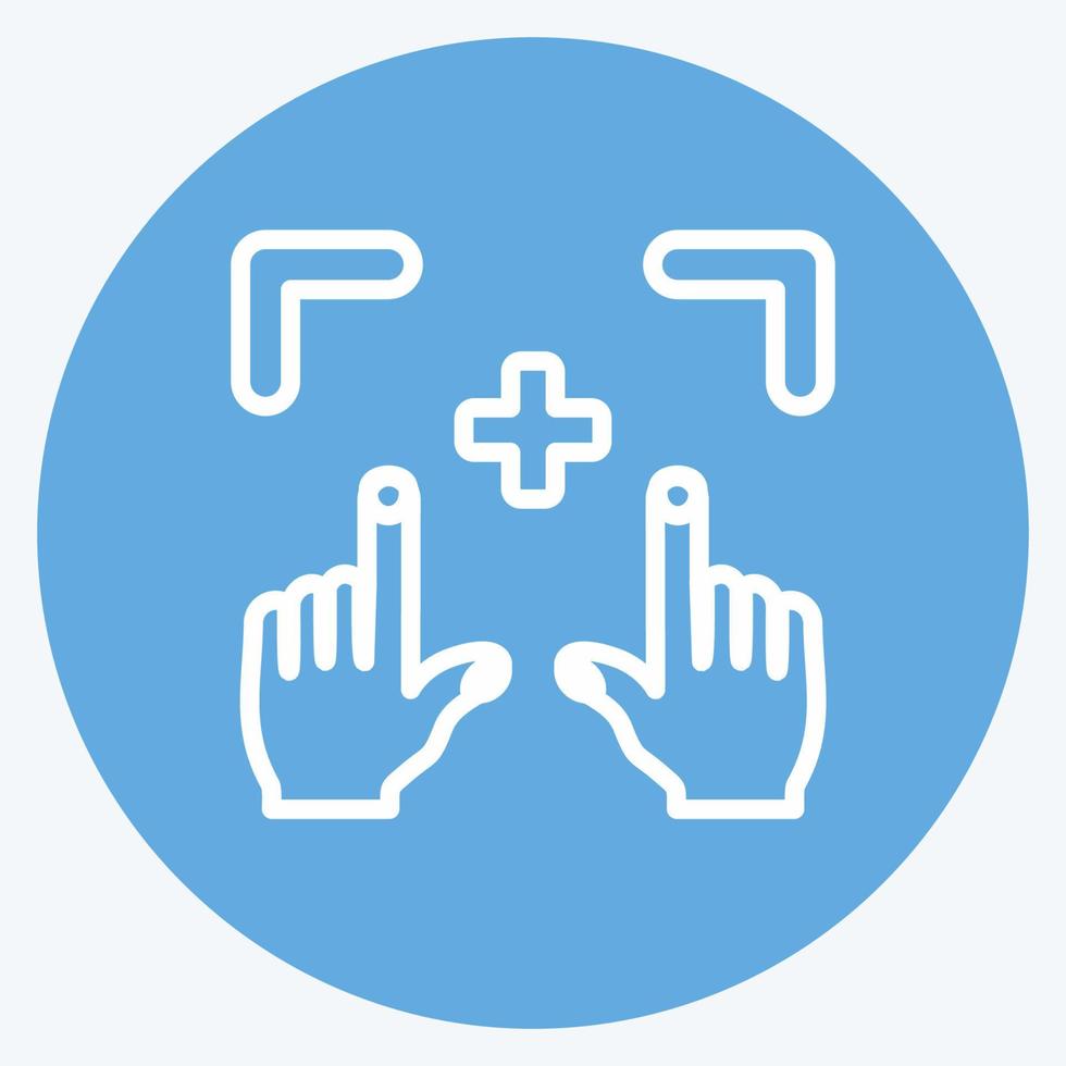 Icon Picture Action. suitable for Hand Actions symbol. blue eyes style. simple design editable. design template vector. simple symbol illustration vector