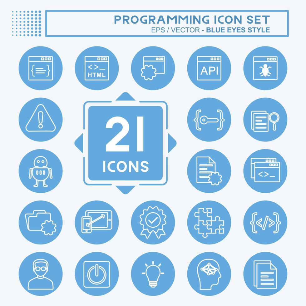Programming Icon Set. suitable for Programming symbol. blue eyes style ...