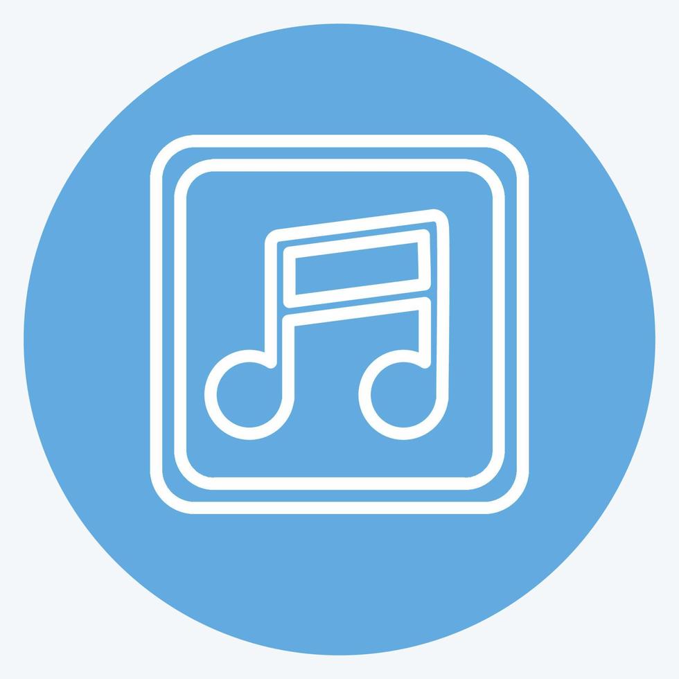 Icon Music Player. suitable for Web Interface symbol. blue eyes style. simple design editable. design template vector. simple symbol illustration vector