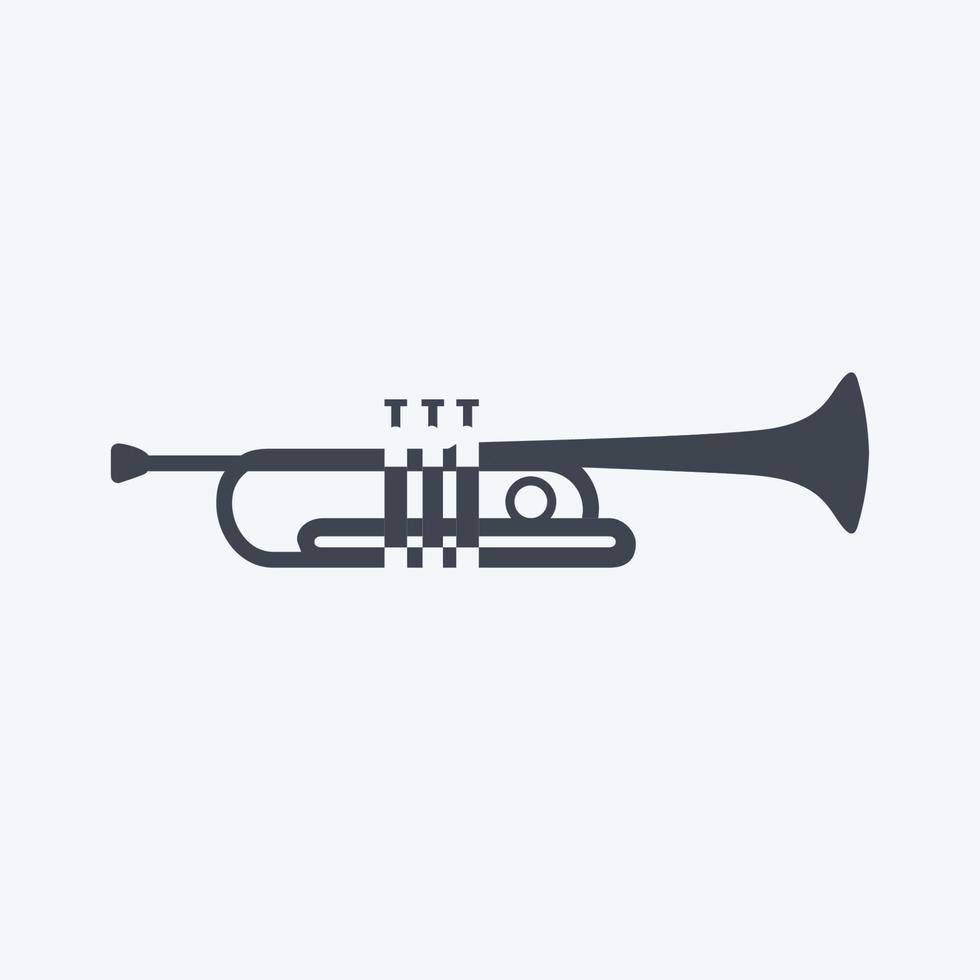 Icon Trumpet. suitable for music symbol. glyph style. simple design editable. design template vector. simple symbol illustration vector