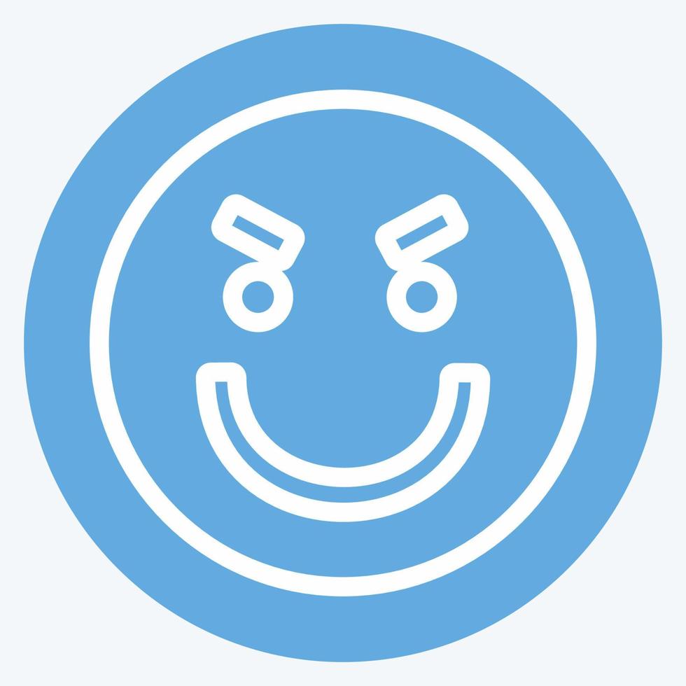 Icon Emoticon Surprised. suitable for Emoticon symbol. blue eyes style. simple design editable. design template vector. simple symbol illustration vector