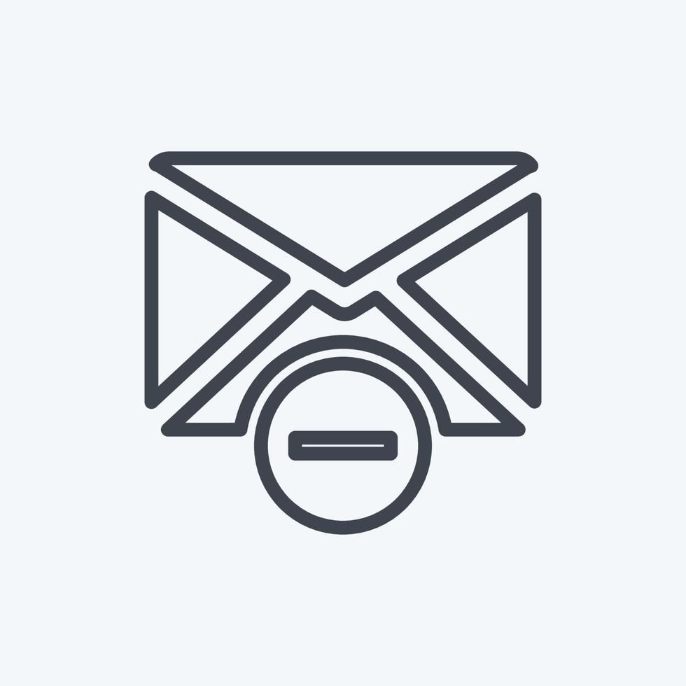 Icon Delete Envelop. suitable for User Interface symbol. line style. simple design editable. design template vector. simple symbol illustration vector