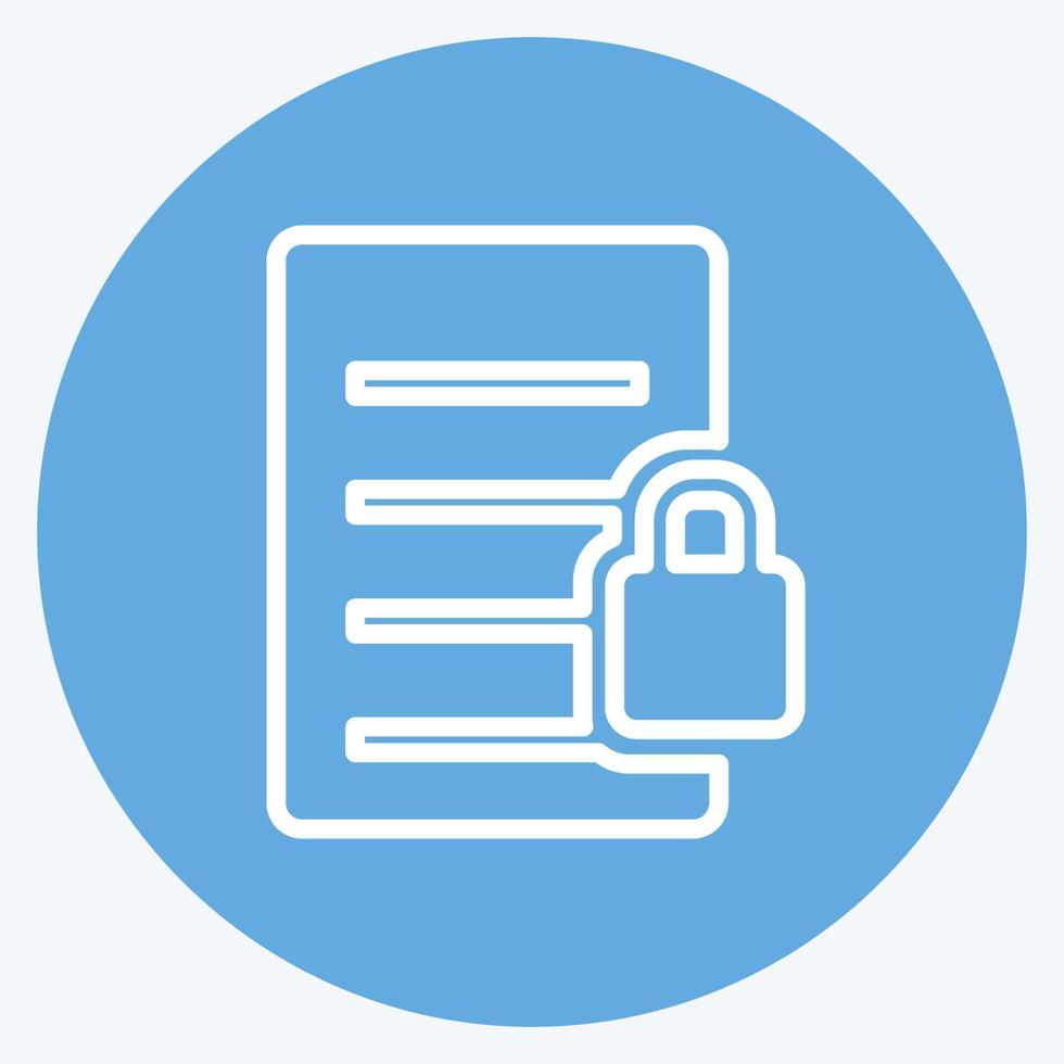 Icon Secure Document. suitable for User Interface symbol. blue eyes style. simple design editable. design template vector. simple symbol illustration vector