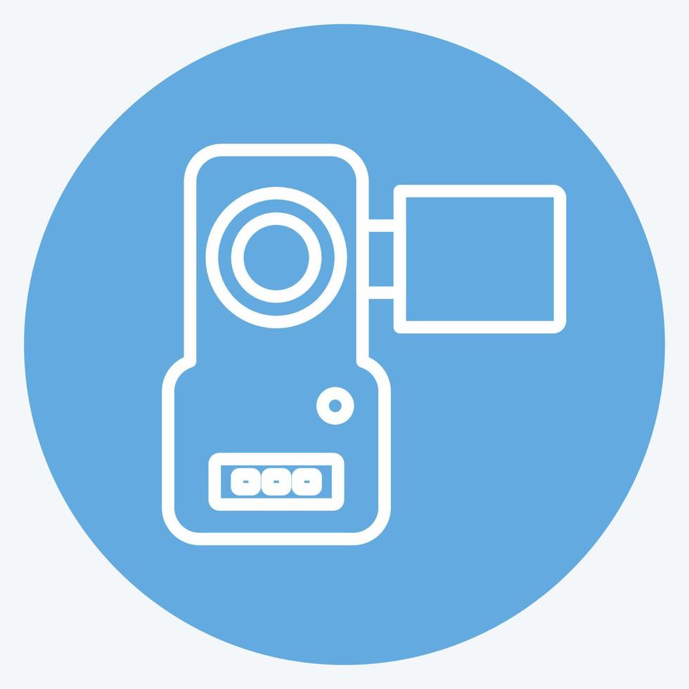Icon Video Camera. suitable for Education symbol. blue eyes style. simple design editable. design template vector. simple symbol illustration vector
